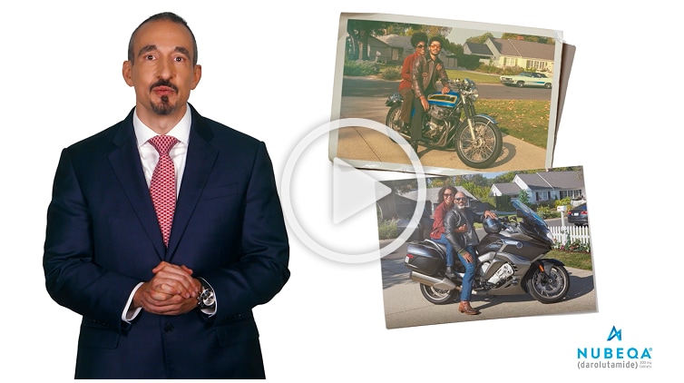 Thumbnail image of Dr. Diamond highlighting the efficacy and tolerability of NUBEQA + ADT + docetaxel in mCSPC 