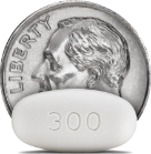 Tablet in front of coin indicating size difference