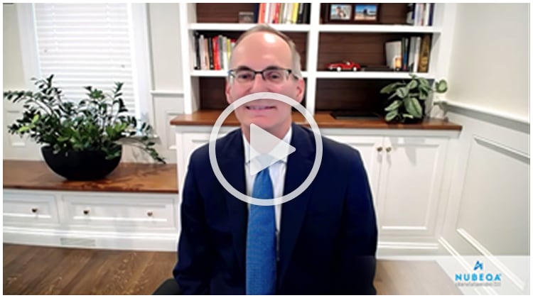 Thumbnail image of Dr. Smith outlining the ARASENS trial design, patient demographics, and findings for phase 3 study